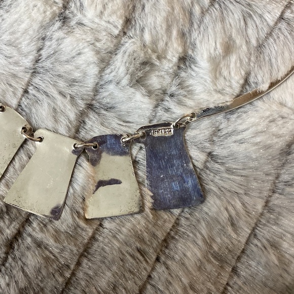 Vintage Choker and Earrings Hand Made in Alpaca Mexico - Picture 5 of 8